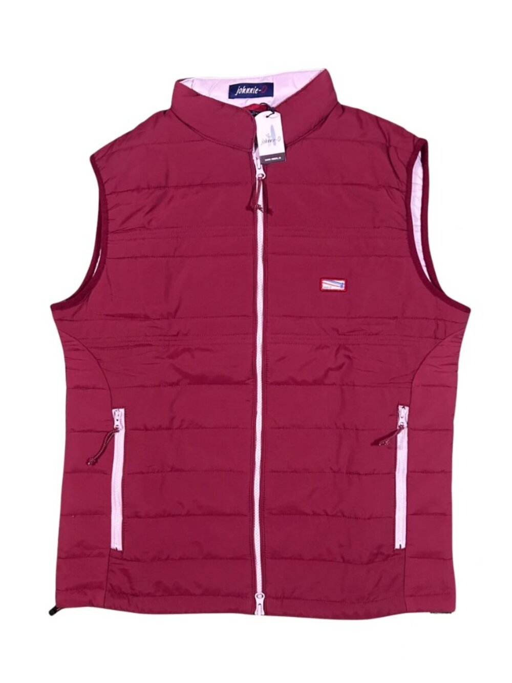 Johnnie-O Maroon Red Harwich Lightweight Quilted Puffer Vest JMVT1470